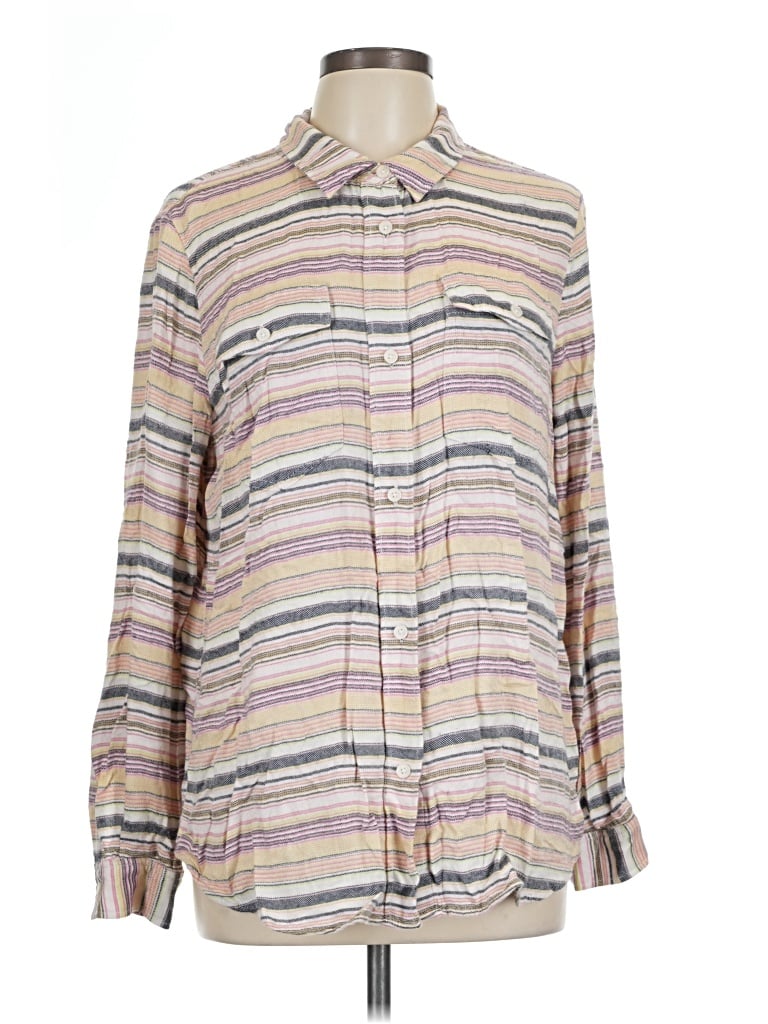 Pre-owned Tommy Hilfiger Long Sleeve Blouse In Tan