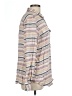 Tommy Hilfiger 100% Rayon Stripes Tan Long Sleeve Blouse Size L - photo 4