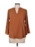 Accent 100% Polyester Brown 3/4 Sleeve Blouse Size L - photo 1
