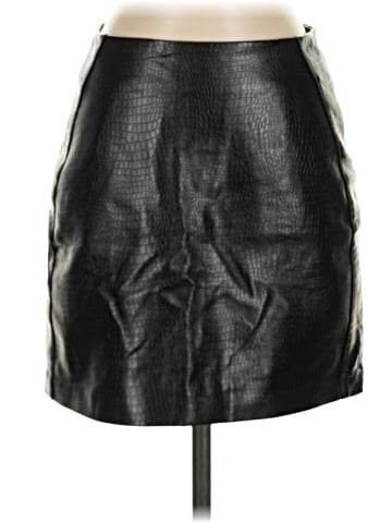 Aqua Faux Leather Skirt (view 1)