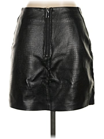 Aqua Faux Leather Skirt (view 2)