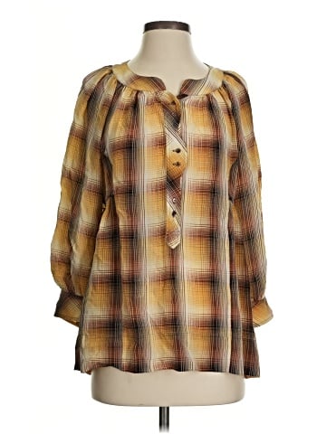 BCBGMAXAZRIA 3/4 Sleeve Silk Top (view 1)