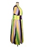 Unbranded Color Block Yellow Green Cocktail Dress Size Fits all women - photo 4