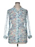 Unbranded Floral Blue 3/4 Sleeve Blouse Size XL (estimated) - photo 1