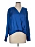MNG Blue Long Sleeve Blouse Size 6 - photo 1