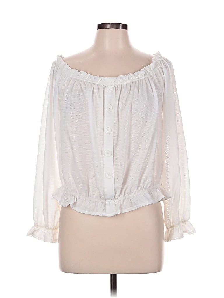 Very J 3/4 Sleeve Blouse In White