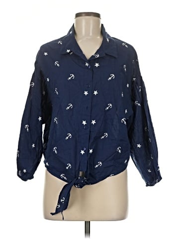Hanna & Gracie 3/4 Sleeve Button-Down Shirt (view 1)