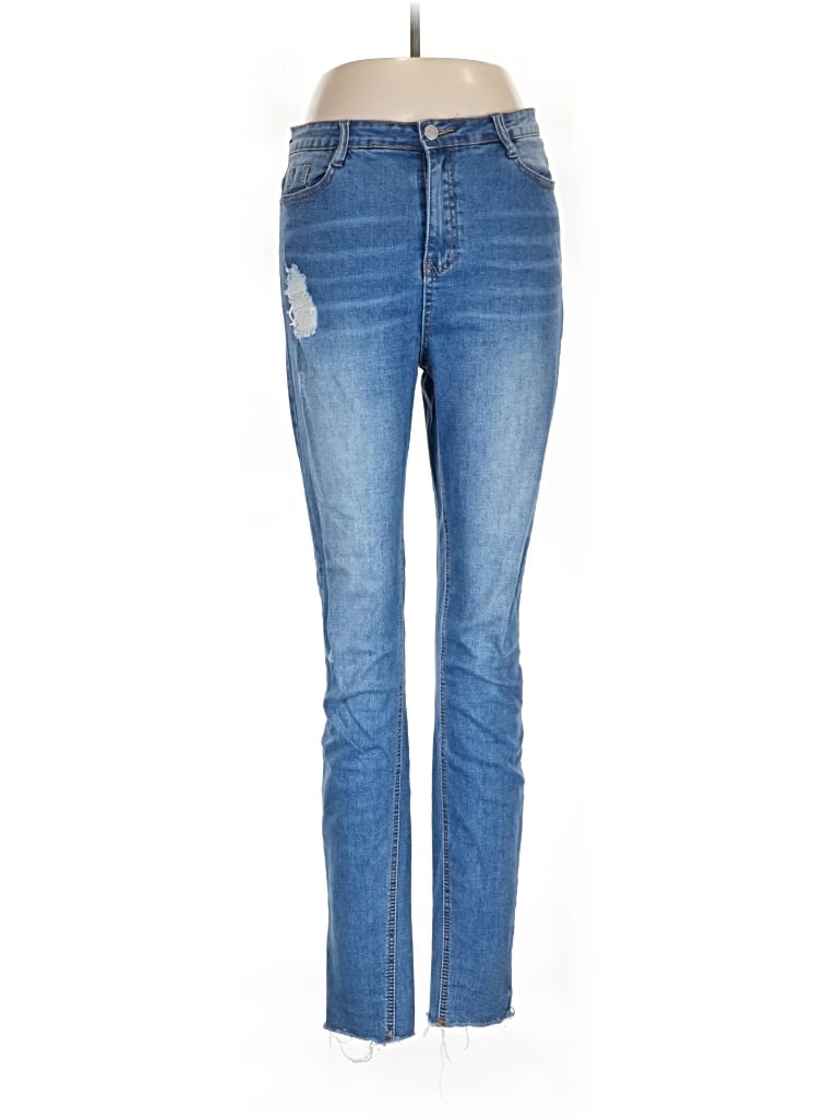 Missguided Jeans - High Rise: Blue Bottoms - Size 10 Tall