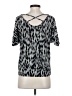AGB Graphic Silver Short Sleeve Blouse Size S - photo 2