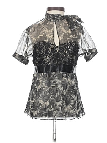 RED Valentino Short Sleeve Silk Top (view 1)