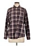 Koret Plaid Purple Long Sleeve Button-Down Shirt Size L - photo 1