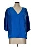 Worthington 100% Polyester Blue 3/4 Sleeve Blouse Size L - photo 1