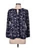 Collective Concepts 100% Polyester Floral Blue 3/4 Sleeve Blouse Size L - photo 1