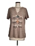 Cato Tweed Brown Short Sleeve Henley Size M - photo 2