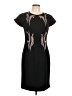 Rachel Roy 100% Polyester Graphic Black Cocktail Dress Size 10 - photo 1
