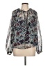 Let Me Be Silver Blue Long Sleeve Blouse Size L - photo 1