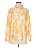 Unbranded 100% Polyester Print Yellow Long Sleeve Blouse Size M - photo 1