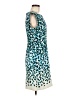 Ann Taylor Animal Print Teal Cocktail Dress Size 8 - photo 4