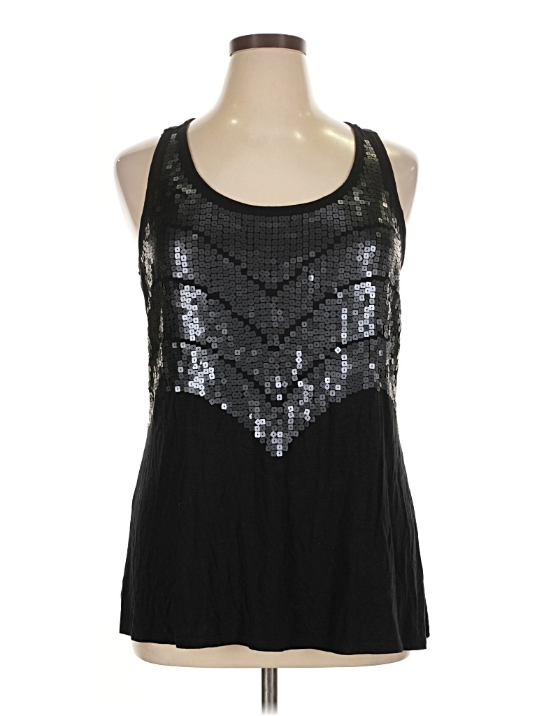 Pre-owned Lane Bryant Sleeveless Top Black Halter Neckline Tops