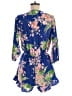 Sage 100% Polyester Floral Blue Romper Size M (estimated) - photo 2