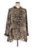 Avenue 100% Polyester Animal Print Brown Long Sleeve Blouse Size 22 - 24 Plus - photo 1