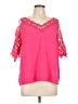 Shein 100% Polyester Pink 3/4 Sleeve Blouse Size L - photo 1
