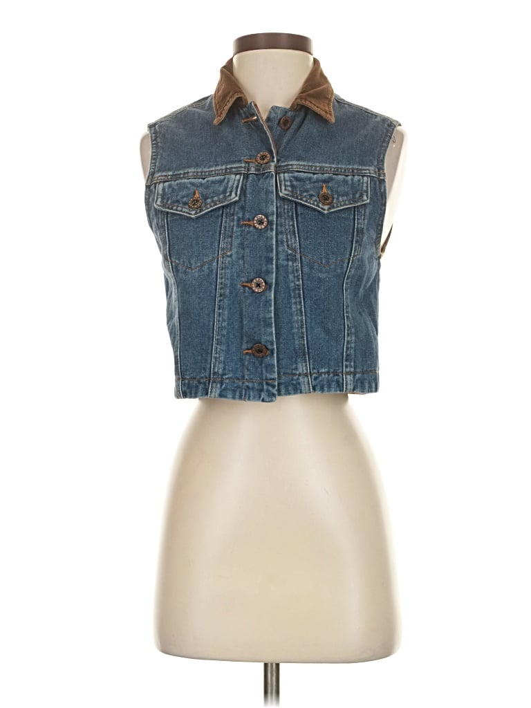 Pre-owned Unbranded Denim Vest In Blue