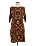 Leota Paisley Brown Red Casual Dress Size M - photo 1