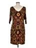 Leota Paisley Brown Red Casual Dress Size M - photo 2