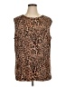 Jeevan Designs 100% Polyester Animal Print Brown Sleeveless Blouse Size 1X - photo 1
