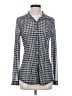 CAbi Houndstooth Blue Long Sleeve Button-Down Shirt Size S - photo 1