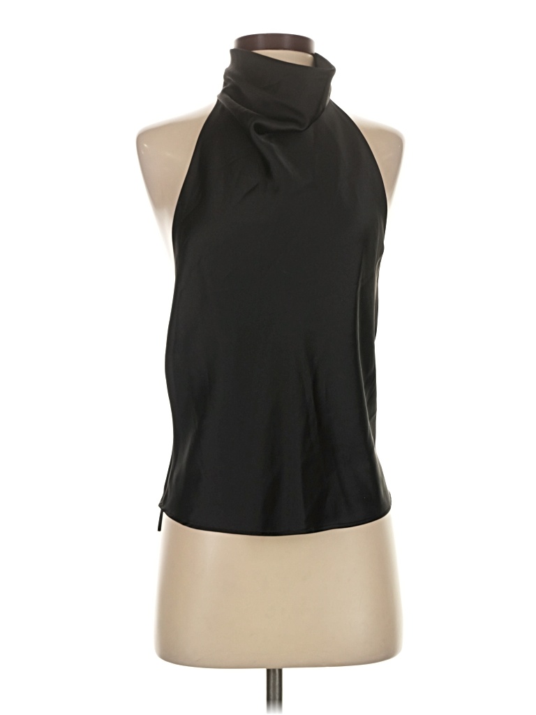Pre-owned Zara Sleeveless Blouse In Black