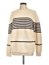 Tory Sport Stripes Ivory Wool Pullover Sweater Size L - photo 1