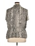 Covington 100% Polyester Animal Print Silver Gray Short Sleeve Blouse Size XL - photo 2