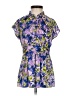 Apt. 9 100% Polyester Floral Purple Short Sleeve Blouse Size XS (petite) - photo 1