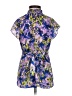 Apt. 9 100% Polyester Floral Purple Short Sleeve Blouse Size XS (petite) - photo 2