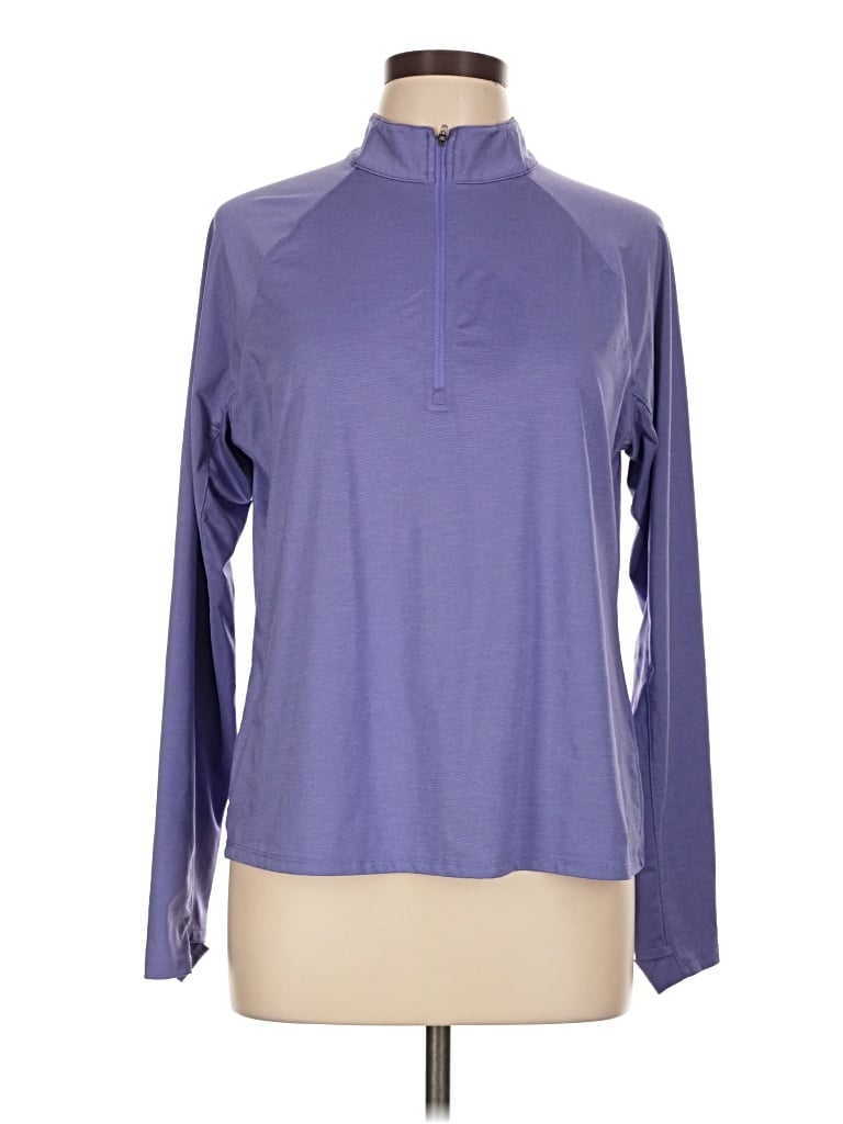 Pre-owned L.l.bean Long Sleeve Top Purple Turtleneck Tops