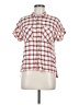 A New Day 100% Rayon Plaid Orange Short Sleeve Button-Down Shirt Size M - photo 1
