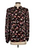 A.L.C. 100% Silk Floral Black Long Sleeve Silk Top Size 4 - photo 1