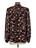 A.L.C. 100% Silk Floral Black Long Sleeve Silk Top Size 4 - photo 2