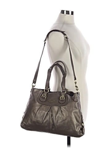 Coach Factory 100% Leather Gray Brown Leather Satchel One size