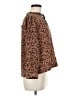 Point Sur 100% Silk Animal Print Brown Long Sleeve Silk Top Size M - photo 4