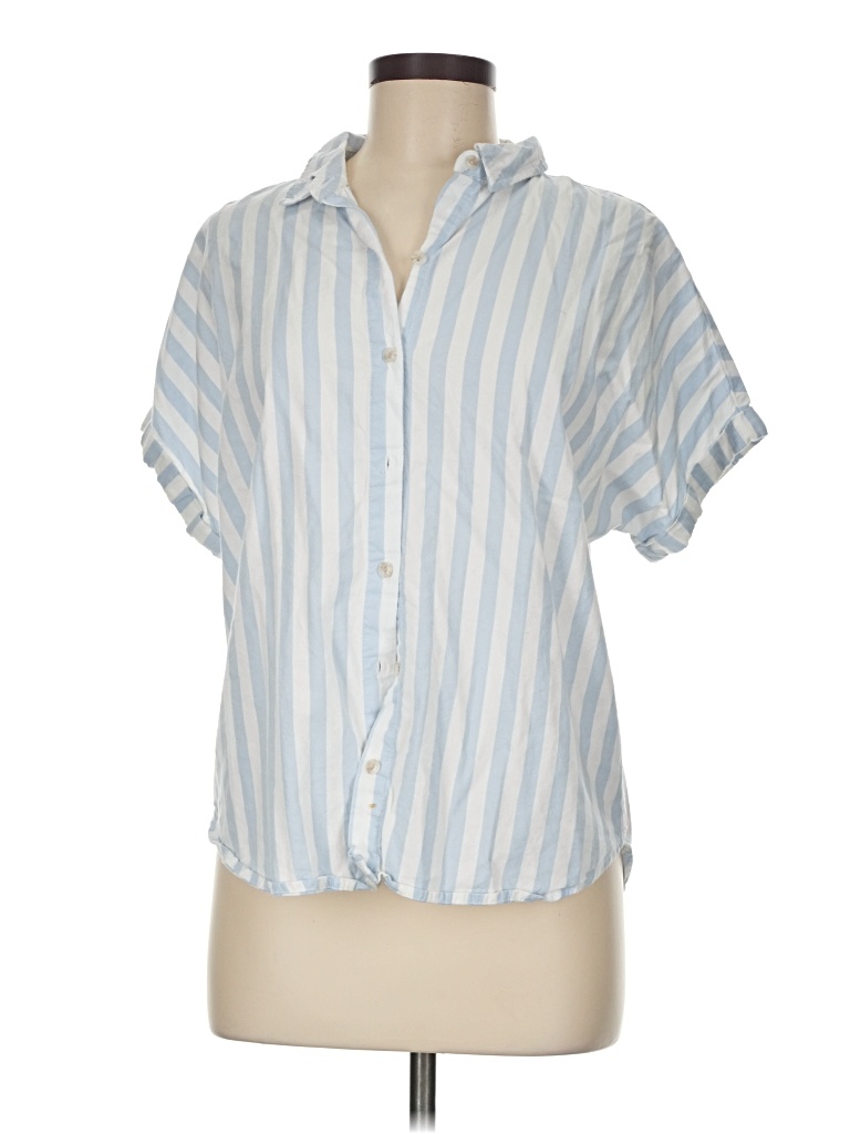 Pre-owned Universal Thread Short Sleeve Blouse In Blue