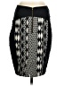 Floreat Checkered-gingham Chevron-herringbone Damask Houndstooth Tweed Black Casual Skirt Size 4 - photo 2