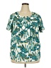 Cj Banks Teal Short Sleeve Blouse Size 2X - photo 1
