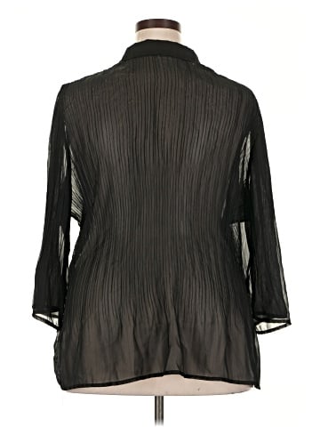 Fashion Bug 3/4 Sleeve Button-Down Shirt (view 2)