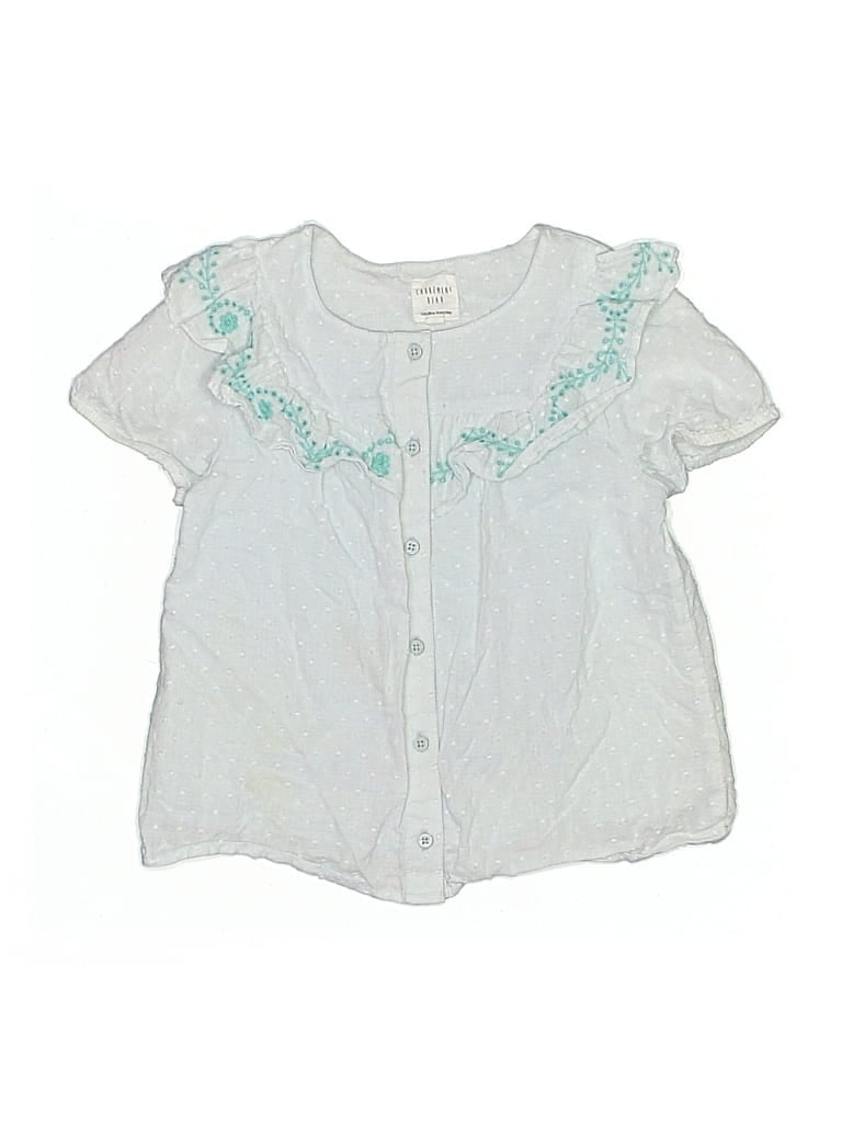 Pre-owned Carrèment Beau Kids' Short Sleeve Blouse In Blue