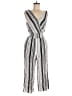 I.N. San Francisco Stripes Silver White Jumpsuit Size M - photo 1