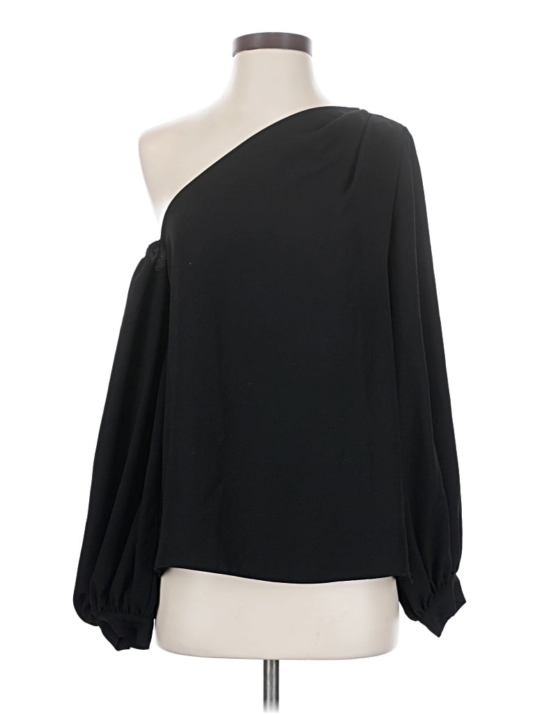 Pre-owned Pearl By Lela Rose 3/4 Sleeve Blouse In Black