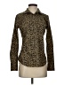 J.Crew Animal Print Gold Long Sleeve Blouse Size 2 - photo 1